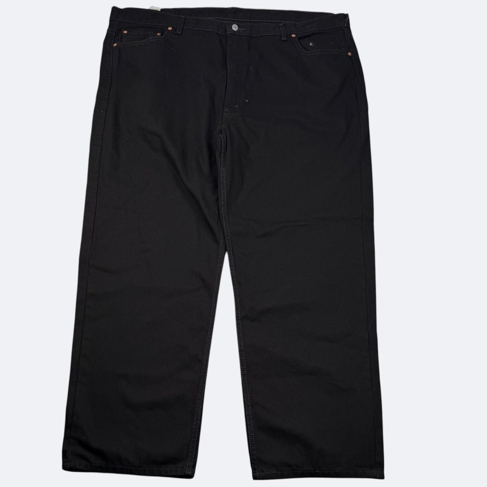 Levis 550 Jeans Mens 50x32‎ Black Relaxed Straight Irregular Dark Denim Big Tall